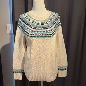 Loft petite fair isle sweater. Cotton acrylic. Gently worn. S.